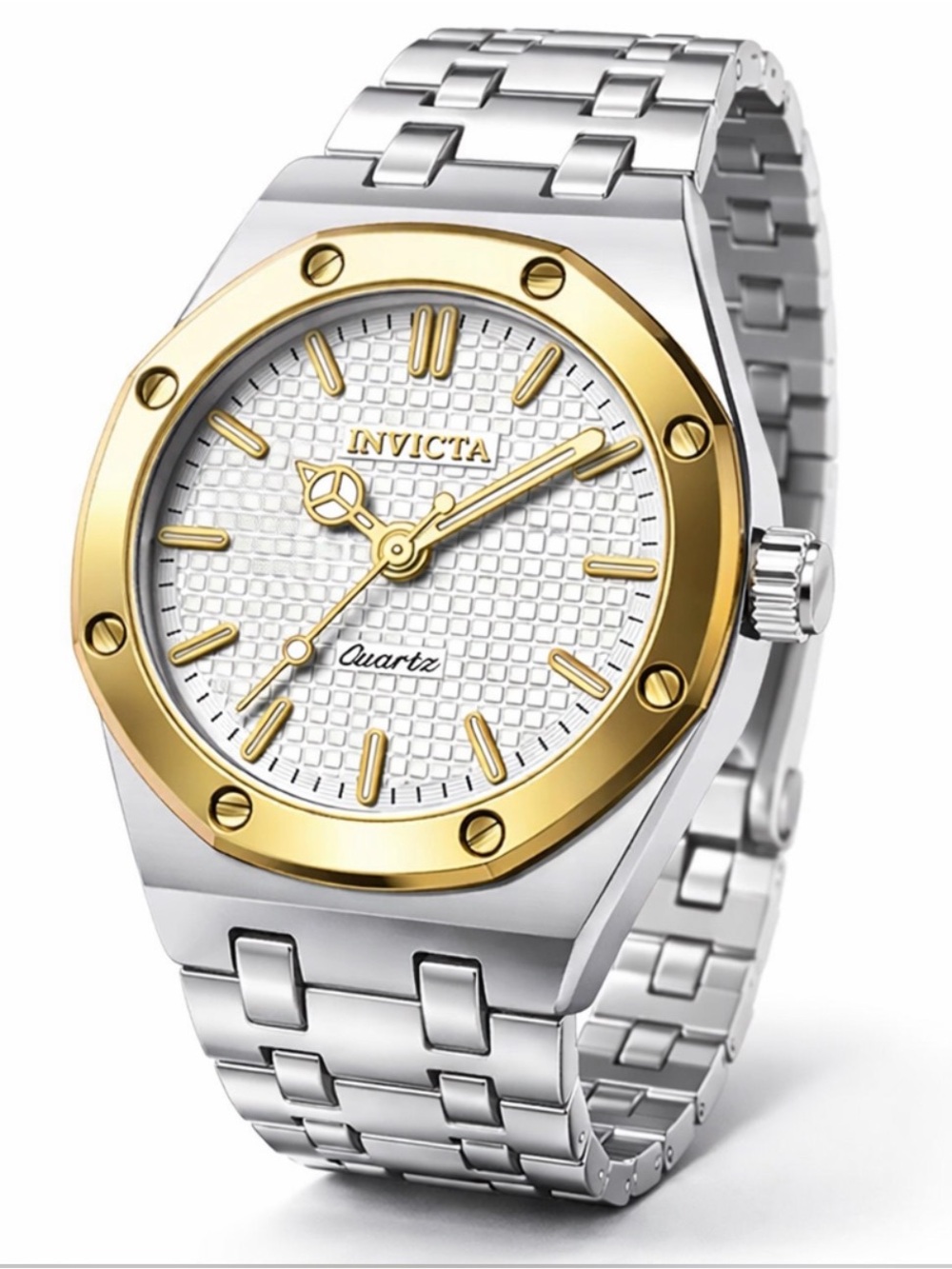Invicta Two-Tone Silver and Gold Stainless Steel Quartz Watch